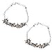 Girls Ankle Bracelets Indian Fashion Jewelry A Pair of Anklets With Gemstones Handcrafted in Sterling Silver 67 Grams 7.75 inches (knklt010)