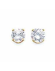 Genuine 14K Yellow Gold .95Ct. Vs2 Si1 G-I Diamond Stud Earrings