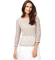 Indigo Collection Pure Cotton Pointelle Jumper