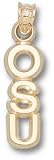 Oklahoma State Cowboys Solid 10K Gold ''OSU'' 5/8'' Pendant