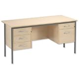 Brand New. Trexus Traditional 1500 Desk Double Pedestal 2 and 3 Drawer W1500xD730xH737mm Maple
