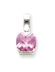 Sterling Silver Pink CZ Pendant