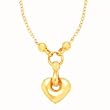 14k Yellow Gold Heart Necklace- 17"