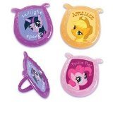 12 My Little Pony Plastic Cupcake Rings 12 My Little Pony Plastic Cupcake Rings