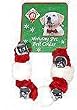 Large Red Velvet and White Faux Fur Bell Christmas Dog Collar