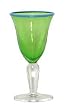 Hand Blown Green Wine Glass 7.5" H Set / 4