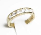 14k Round Cubic Zirconia CZ Wedding Band - Size 5.0
