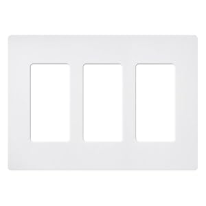 Lutron SC-3-SW Claro Three-gang Wallplate Snow by 