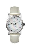 DKNY Pearl Leather Strap White Mother-of-Pearl Dial Women's Watch #NY4766