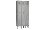 Single Tier Republic Locker 12x15x60 3 Door Assembled Gray