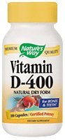 Nature's Way Vitamin D-400, Dry Form Capsules, 100-Count