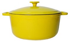 FancyCook Enamel Cast Iron Lemon Yellow Round Dutch Oven 7 1/2 Qt.Spring Super Sale!