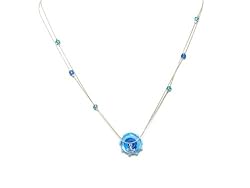 Glass Medallion Star Necklace - Blue, by Anat Eyal