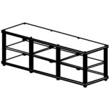 SALAMANDER DESIGNS SL20 M/B SYNERGY TRIPLE20 SERIES 3-SHELF TV AND AUDIO/VIDEO STAND W/ MAPLE WOOD BASE AND TOP, BLACK SHELVES AND SATIN BLACK TUBES