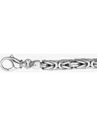 8mm White Gold Bizantina (Byzantine) Chain 28"