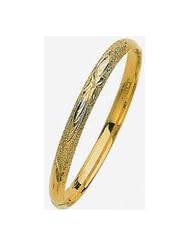 5mm Lazer Hollow Gold Bangle Bracelet