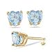 5 mm Heart Shape Aquamarine Stud Earrings in 18K title=