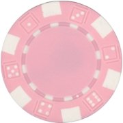 25 Clay Composite Dice Striped 11.5 gram Poker Chips, Pink