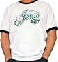 Jesus Baseball (In His Name I Play) Ringer T-Shirt