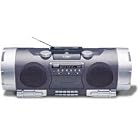 Click here to buy CD Boombox with AM FM Tuner, Cassette Deck and Powered Woofer by Coby.