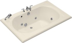 Kohler Memoirs 5.5 Foot Drop In Jetted Tub with Center Drain Almond - K-1170-H2-47