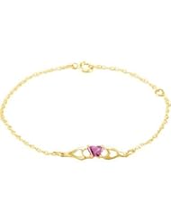 14K Yellow Butterfly Cz Birthstone Bracelet With Box July Bracelet With Box