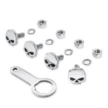 LICENSE PLATE BOLT KIT, SKULL LICENSE PLATE BOLT KIT, SKULL