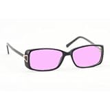 COMPUTER GLASSES WITH PINK POLYCARBONATE DOUBLE SIDED ANTI-REFLECTIVE COATING, SCRATCH COATING AND UV PROTECTION - BLACK PLASTIC FRAME - 51-15-140.