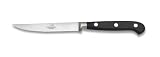 Consigli Saw Tip 6-Piece Black Resin Handle Steak Knife with Leather Case, 4-1/3-Inch Blade