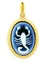 Zodiac Collection Oval Cameo Pendant - Scorpio - 3/4" x 1/2"