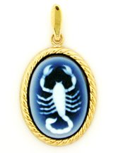 Zodiac Collection Oval Cameo Pendant - Scorpio - 3/4" x 1/2"