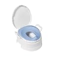 PRIMO 4-In-1 Soft Seat Toilet Trainer and Step Stool White with Pastel Blue Seat