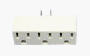 Leviton 697-I 15 Amp, 125 Volt, 2-Pole, 3-Wire, U-Ground Single-to-Triple for 3 Straight or Angle Plugs, Ivory