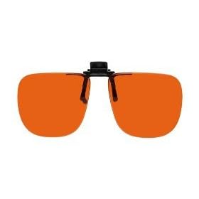 Polycarbonate Clip-on Flip-up Bright Orange Enhancing Driving Glasses - 60mm Wide X 54mm High (136mm Wide)