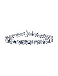 Sapphire and Diamond Tennis Bracelet : Platinum - 3.00 CT TGW