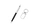 Apparel : Black 2 & Silver Ballpoint Pen Keychain Key Chain Set