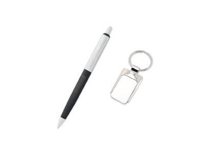 Click here to buy Black 2 & Silver Ballpoint Pen Keychain Key Chain Set by Cuff-Daddy.