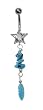 Sterling Silver Belly Ring Star with CZ Sterling Silver Belly Ring Star with CZ