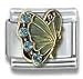 Jewelry : Clearly Charming March Aquamarine Gold Czech Crystal Butterfly Birthstone Italian Charm Bracelet Link