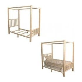 Twin Cumberland Bay Canopy Bed - Old Adirondack 271T