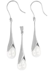 Sterling Silver and Freshwater Pearl Earring and Pendant Set