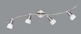 Produkt-Bild: Reality Leuchten R8841-07 Halogen-Deckenspot, inkl. 4x G9, mit Drehgelenken, in nickel matt, Glas in wei&szlig;