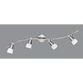 Reality Leuchten R8841-07 Halogen-Deckenspot, inkl. 4x G9, mit Drehgelenken, in nickel matt, Glas in wei�