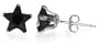 8 MM Star Black Cubic Zirconia .925 Sterling Silver Post Back Stud Earrings