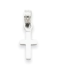 14k Gold WG Mini Cross Charm