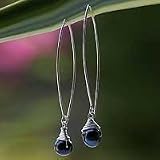 Pearl earrings, 'Sublime Darkness'