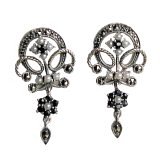 Eva Sterling Drop Pearl & Sapphire Earrings