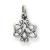 Sterling Silver Antiqued Scroll Celtic Knot Charm - JewelryWeb