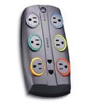 Kensington 1500 Joules 6-Outlet 8FT-Cord RJ11 Smartsockets Adapter