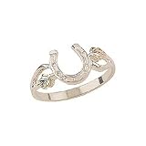 Beautiful! Authentic Black Hills Diamond-cut Gold-Sterling-silver Women's Horseshoe Ring